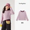 Pudding Haru Ropa Infantil Niñas Otoño Top 2026 Nuevo Otoño Sencillo Versátil Casual Camiseta Raglán
