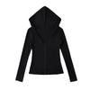 2532-25 Nuevo Estilo de Verano Estilo Europeo y Americano Color Sólido Básico Simple Casual Sudadera con Capucha Cierre Cremallera Manga Larga Protección Solar Top