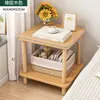 Alternativa a la mesa de noche: Mesa de noche moderna simple, Estante de almacenamiento pequeño, Mesa pequeña de pie, Madera maciza, Color de madera natural simple