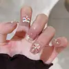 Fuegos Artificiales Danza del León Ojo de Gato Francés Uñas Portátiles Hechas a Mano Blanqueamiento Estilo Corto Festivo Parche de Uñas Artísticas de Alta Gama Uñas Postizas