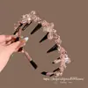 Diadema de Moda con Dientes de Cristal Azul Coreano, Accesorio para el Cabello con Diamantes Completos, Simple, Elegante, Retro, Versátil, Pasador de Diadema, Estilo Nuevo