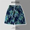 Pantalones de Playa Hawaianos Americanos de Secado Rápido Sueltos para Pareja Cinco Puntos Combinables Pantalones de Flores Pantalones de Moda de Largo Medio Pantalones Cortos Juveniles