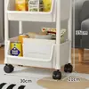 Estante infantil simples de chão para casa com rodas, armário de armazenamento multicamadas, estante pequena para espaços estreitos, prateleira de armazenamento de parede