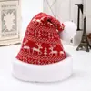 2024 Nuevo Gorro de Navidad Tejido de Reno Nieve para Adultos Niños Decoración Festiva Gorro de Lana