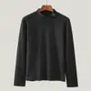 Promoção camisa de manga longa com gola alta dupla face escovada masculina outono e inverno camiseta de manga longa gola média roupa íntima top térmico com forro de fleece