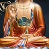 Estatua de Buda Guanyin, Estatua de Bronce, Estatua de Buda para Ofrenda Familiar, Juego Completo de Buda Shakyamuni, Bodhisattva Ksitigarbha, Buda Maitreya, Salón de los Tres Santos de Saha