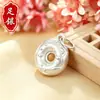 Colgante de Plata Pura 999 Donut 3D Cuerda Trenzada Hecha a Mano Pulsera de Cuentas Collar Accesorios de Plata Venta al Por Mayor