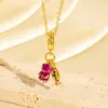 Colar Cruzado Novo Estilo Luxo Leve Esmalte Gota Diamante Cravejado Coração Futebol Flor Nicho Alto Padrão Versátil Corrente para Suéter DIY
