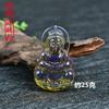 Directo de fábrica segunda generación purificación de agua perla azul colgante de cera de abeja piedra de ámbar calabaza larga de Buda bolsa de dinero cadena para suéter venta al por mayor