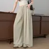 Pantalones negros de pierna ancha Yamamoto para mujer, nuevo estilo verano 2026, ligeros, transpirables, de cintura alta, fluidos, holgados, casuales, versátiles