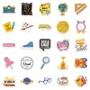 50 Peças de Adesivos Graffiti para Material Escolar para o Início da Temporada Escolar DIY Decorativos para Mochila Guitarra Mala Caderno Adesivos à Prova d'Água