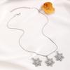 Traje nuevo transfronterizo Joyería Temperamento Simple Collar Copo de Nieve Diamante Aretes Copo de Nieve Regalo de San Valentín Navidad