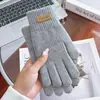 Luvas de Inverno Femininas, Fofas e Grossas, Compatíveis com Tela de Toque, para Andar de Bicicleta Elétrica, Luvas de Lã Tricotada, Quentes e Resistentes ao Frio para Ciclismo