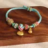 Tienda de Oro Mismo Estilo Cuerda Trenzada de Calabaza Pulsera de Hilo Mariposa Esmalte Cuentas de Transferencia Dorada Pulsera de Cuentas