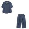 Terno jeans feminino verão 2024 novo mãe de meia-idade plus size solto casual cobertura da barriga emagrecimento estilo ocidental conjunto de duas peças