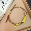 Pulsera de calabaza mariposa oro antiguo de alto color láser tienda de oro con joyería flash nicho lujo cuatro hojas