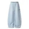Vibe Ropa de Moda para Hombre Dobladillo Curvo Pantalones Deportivos Casuales Estampado de Letras Simple de Longitud Completa Pierna Ancha Holgados Estilo Callejero Americano