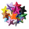 Parche de Tela Bordado por Computadora con Lentejuela Láser en Forma de Corazón y Estrella de Cinco Puntas para Parches Hechos a Mano en Chaquetas de Pluma, Zapatos y Sombreros