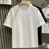 Marca de Moda de Estación Europea Lujo Accesible Camiseta de Hombre Manga Corta Estrella Diamante Caliente Popular Nicho Camiseta de Media Manga