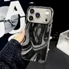 Adecuado para Funda de Teléfono con Onda de Agua para iPhone 17/16, Funda Protectora de Cobertura Total Galvanizada 16Pro, Funda de Teléfono de Cuero 17Air