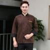 Uniforme de Chef Ropa de Trabajo para Hombre Verano Hotel Manga Corta Transpirable Ropa de Trabajo Ropa de Cocina de Hotel Ropa de Chef Manga Larga Talla Grande