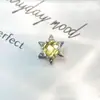Pendientes de Aleación de Titanio F136 con Forma de Tortuga y Zirconia de Estrella de Seis Puntas G23 Titanio Roscado Interno Joyería para Piercing en Labio y Lengua con Zirconia