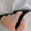 Anillo de Plata de Ley 925 Simple Dulce Fresco Flor Otoño Invierno Nuevo Anillo para Mujer ins Sensación de Alta Gama Anillo de Junta Abierta Ajustable