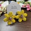 Pendientes Florales Grandes de Rafia Estilo Vacacional Junto al Mar Populares de Lujo Ligero Pendientes de Estrella de Mar Pendientes Elegantes de Nicho