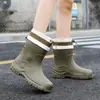 Botas de Chuva Chelsea Curtas de Moda Transfronteiriças Botas de Chuva Versáteis para Mulheres Botas Martin Botas de Água Antiderrapantes Botas de Chuva Galochas para Adultos