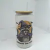 Copo Mason Jar de Vidro 16oz para Cerveja Cola Água com Logotipo Personalizado de Natal em Estoque Transfronteiriço Sublimação