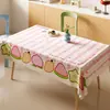 Mantel de dibujos animados de dopamina, impermeable y a prueba de aceite, mantel de comedor sin lavado, cubierta para mesa de centro, cubierta de mesa con ambiente fresco y elegante