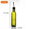 Botella cuadrada de vidrio verde oscuro para aceite 500ml Botella marrón para aceite de oliva botella para salsa de soya vinagre traje olla de vidrio para aceite fabricante