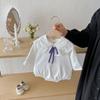 Ropa Nueva de Otoño 2025 para Bebés y Niños Pequeños, Ropa de Paseo a la Moda para Niñas con Cuello de Encaje de Muñeca y Mangas Largas