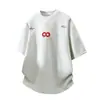 Camiseta Gris de Manga Corta con Bordado de Letras 2026 para Hombre, Estilo Americano de Verano Moderna de Corte Holgado para Adolescentes, Manga Media de Peso Pesado