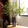 Nova Flor de Bambu Artificial Nandina com Galho Único para Decoração de Chão de Sala de Estar, Planta Verde para Decoração de Shopping e Paisagismo