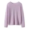 Suéter de Cashmere Macio, Gola Redonda, Soltinho, Feminino, Branco, Direto da Fábrica