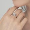 Anillo de plata esterlina S925 con corte esmeralda de alta calidad para mujer, elegante y moderno.