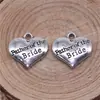 14X15Mm 1.8g Plata Antigua Material Hecho a Mano Colgante Corazón Padre de la Novia