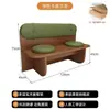 Mesas e Cadeiras de Café Estilo Tronco Vermelho da Moda Conjunto Comercial de Mesas e Cadeiras para Loja de Sobremesas Loja de Chá com Leite Banco Longo Simples Conjunto de Mesa e Cadeiras de Jantar em Madeira Maciça