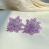 Estilo Ins con Pendientes de Margarita de Cristal Fotosensibles Exquisitos Pendientes de Fantasía de Alto Valor Pendientes de Moda para Mujer