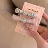 La Princesa Fugitiva~ Pasador de Pelo con Lazo Rosa Súper Brillante de Diamantes Completos Diseño Dulce Coreano Accesorio para el Flequillo Lateral para Mujeres