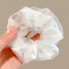 Scrunchie de rede colorido e oversized com alta elasticidade e alto apelo estético, acessório de cabelo multicamadas estilo francês
