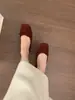 Zapatos planos de ballet estilo francés para la noche, punta cuadrada, sin cordones, con plataforma interna en fieltro gris para mujer