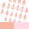 Uñas francesas con diseño de almendra rosa dulce, venta al por mayor