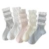 Calcetines de Media Caña para Mujer, Calcetines Finos de Tres Capas con Puño de Burbujas Estilo Pastel, Calcetines Holgados para Mujer Estilo Ballet Miu Celebridad de Internet Venta al por Mayor