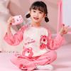 Pijamas nuevos del sudeste asiático para niños, niñas, verano, primavera y otoño, de manga larga, dibujos animados, para niños medianos y grandes, ropa de hogar para niños, venta al por mayor