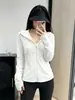 Top Corto Blanco Ajustado 2026 Verano para Mujer Nuevo Estilo Ceñidor de Cintura Chaqueta de Piel Fina Transpirable Cómoda Abrigo