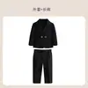 Traje negro de 1 año para niño, atuendo de cumpleaños, traje pequeño cruzado para bebé, atuendo de paje, traje infantil para fiestas