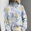 Otoño e Invierno Versátil Europeo y Americano Transfronterizo Amazon Nuevo Modelo E127 Suéter de Punto para Mujer Cuello Alto