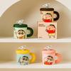 Taza Pequeña de Crayón Nueva con Asa Grande Caja de Color Cubierta de Silicona para Exterior Taza de Cerámica Taza de Dibujos Animados Producto Nuevo